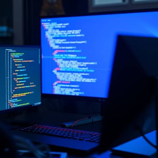Image illustrative du cours de d√©veloppement web, montrant du code sur un √©cran et un d√©veloppeur travaillant.